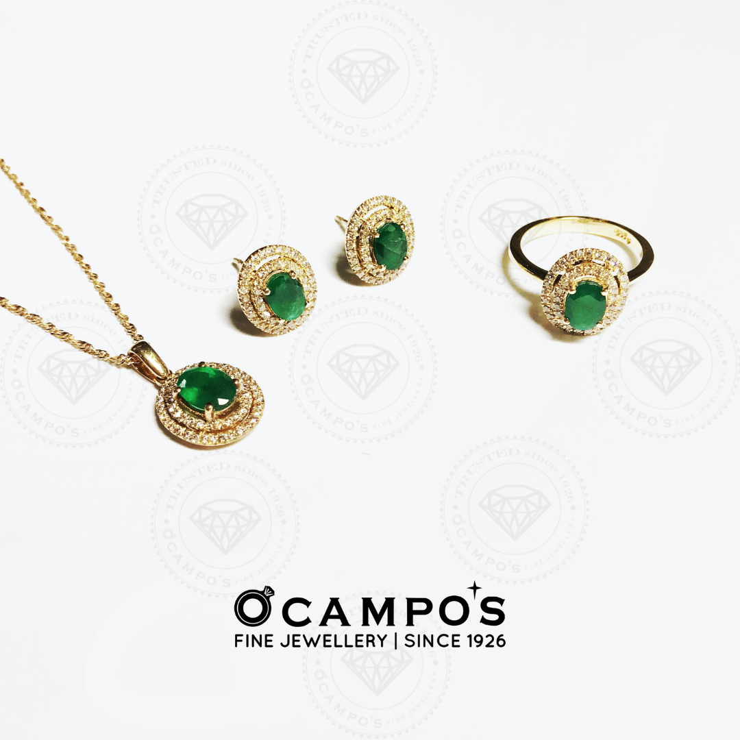 Emerald Celeste Earrings - Yellow Gold