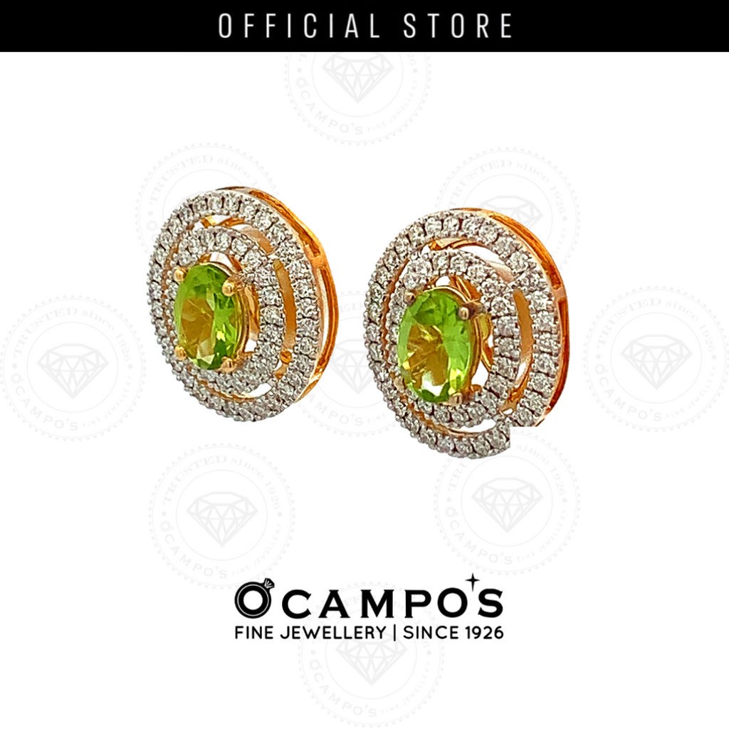 Peridot Celeste Earrings - Yellow Gold