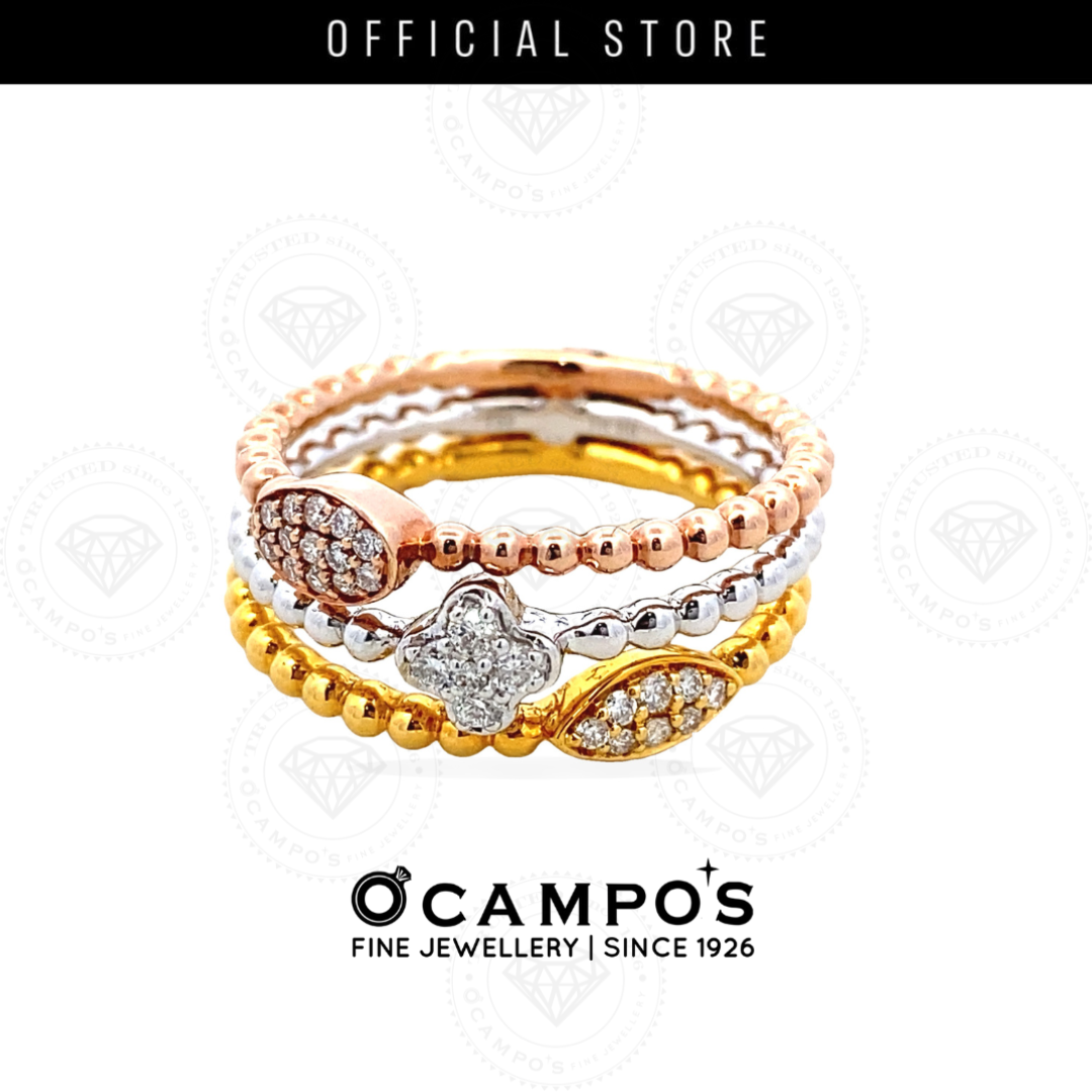 ALICE 3LAYER RING 18Karat TRICOLOR LADYS RING