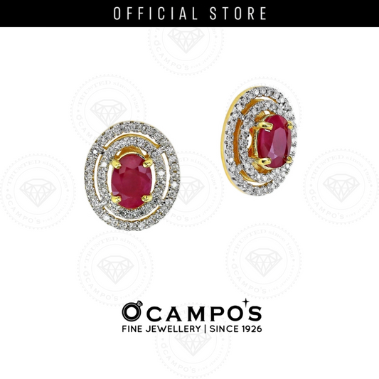 Ruby Celeste Earrings - Yellow Gold
