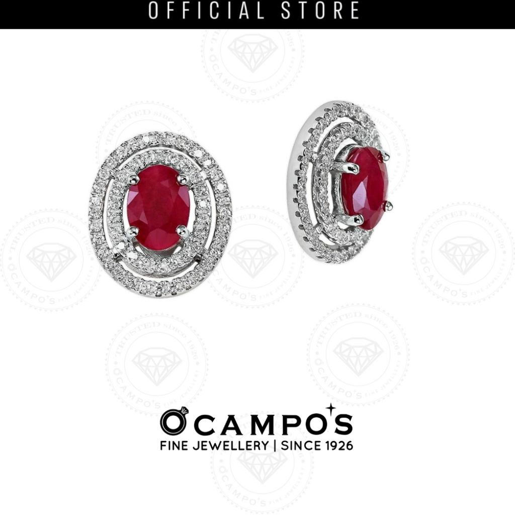 Ruby Celeste Earrings - White Gold