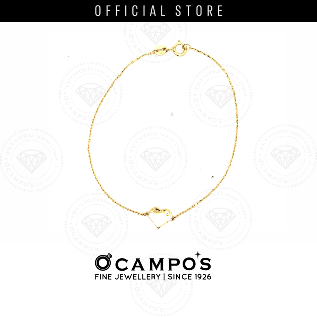 Evie Yellow Gold Heart Bracelet