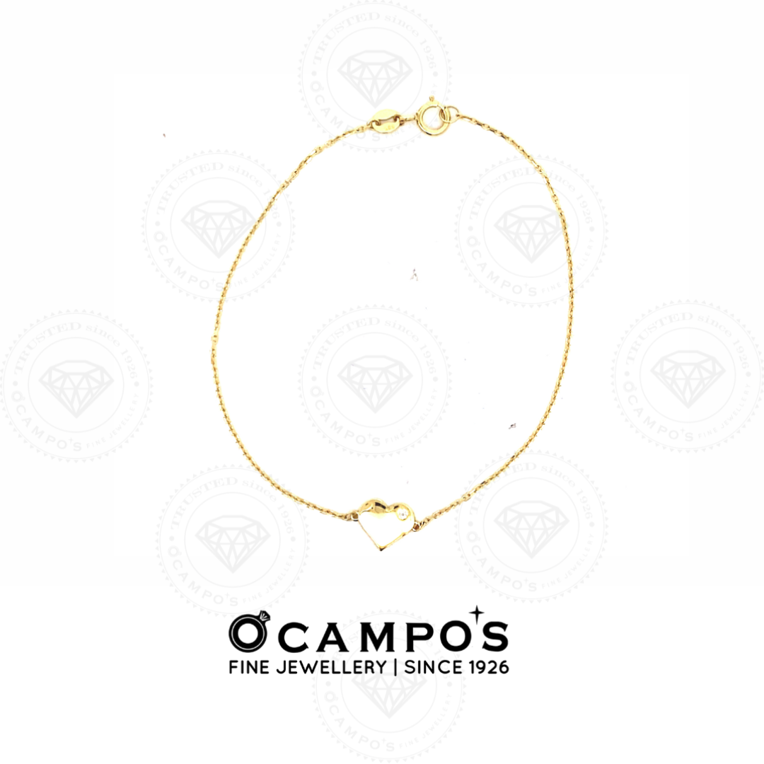 Evie Yellow Gold Heart Bracelet