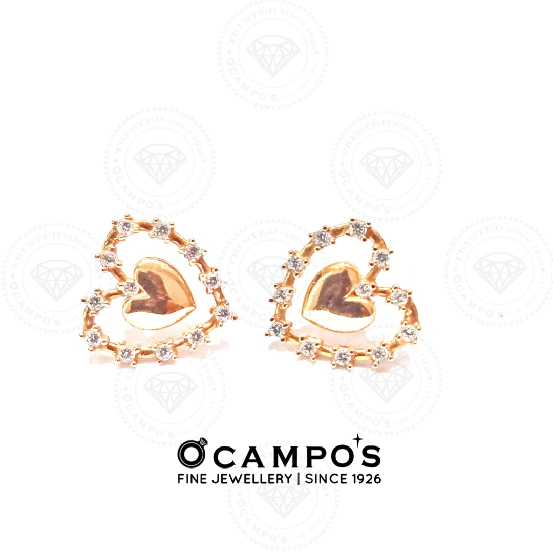 Penelope Heart Stud Earrings
