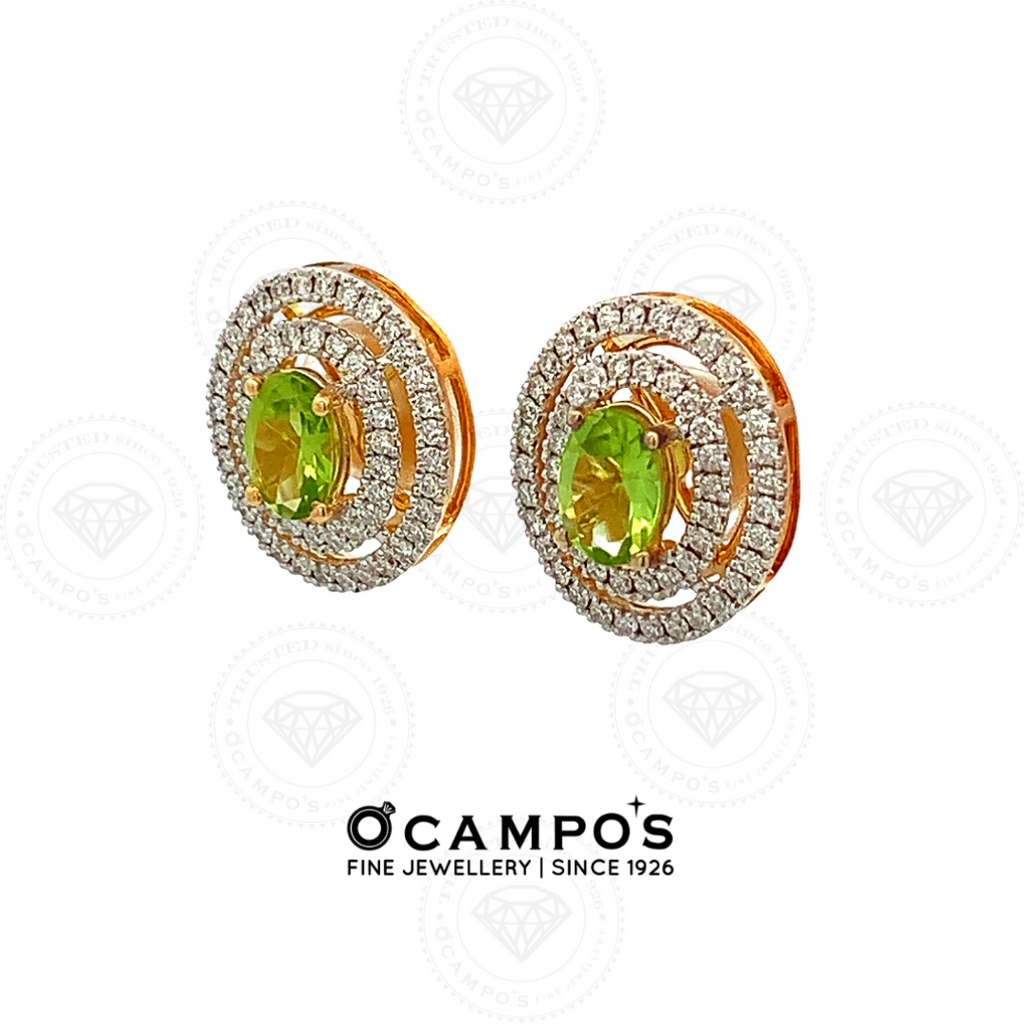 Peridot Celeste Earrings - Yellow Gold