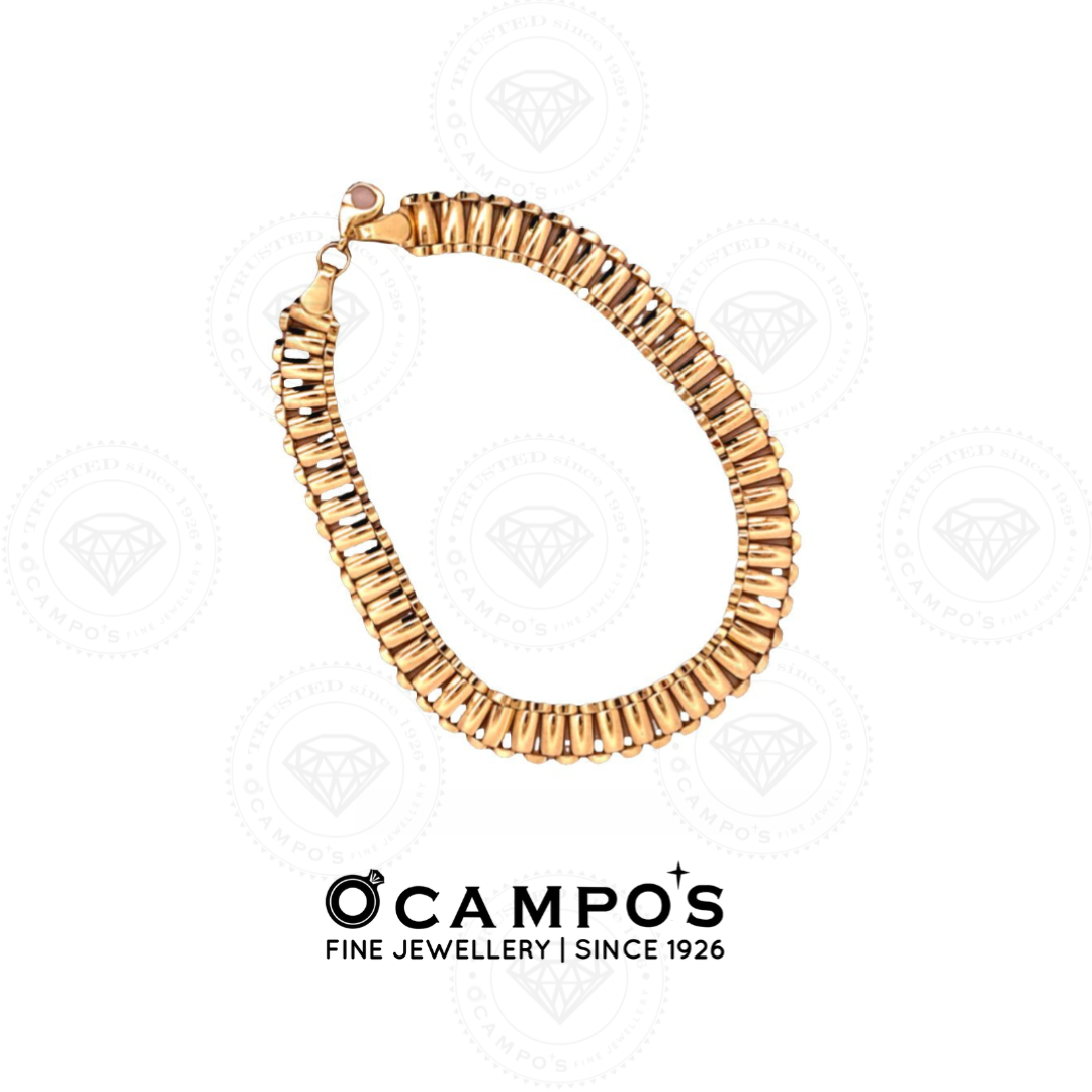 Unisex Watch Strap Design 14K Yellow Gold Bracelet