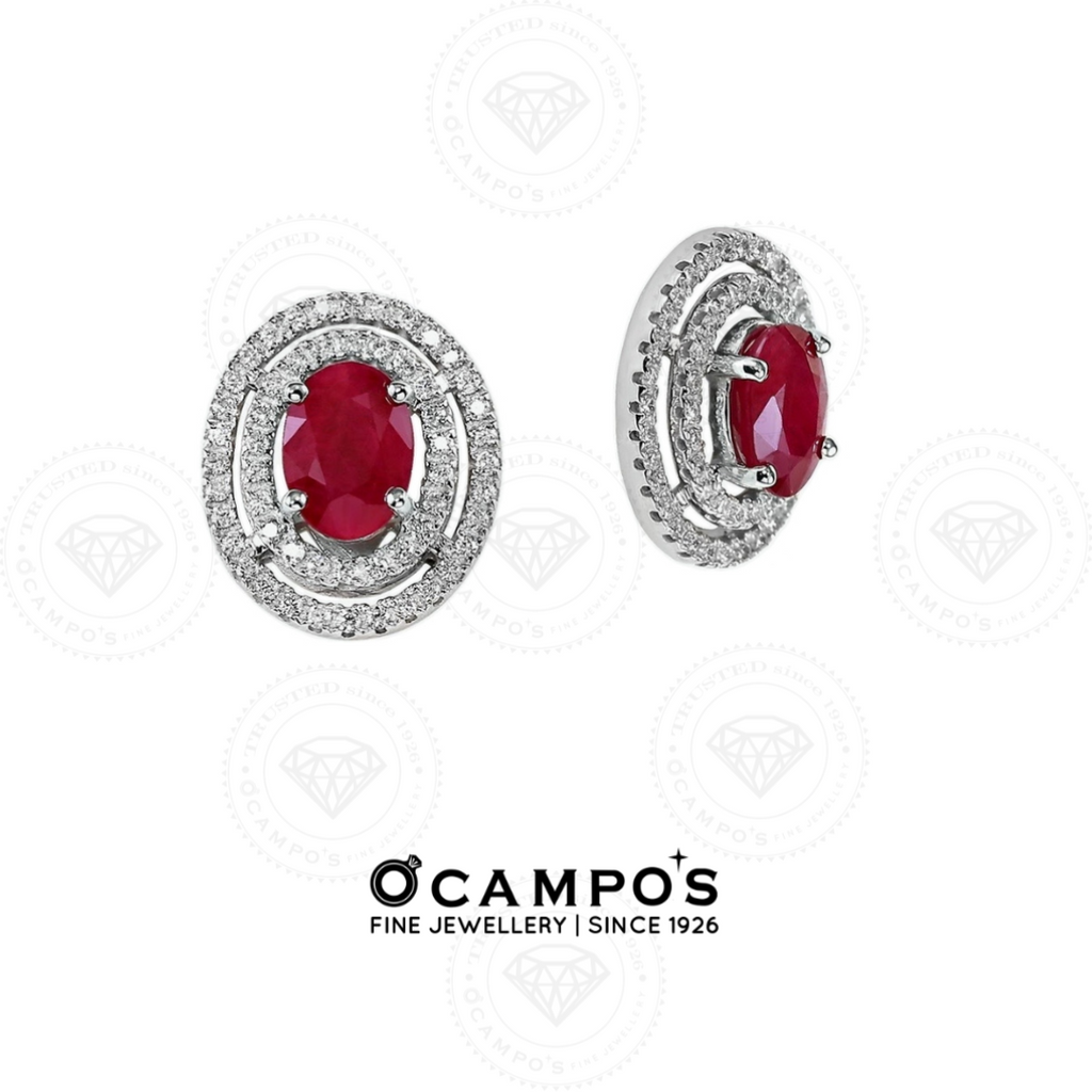 Ruby Celeste Earrings - White Gold