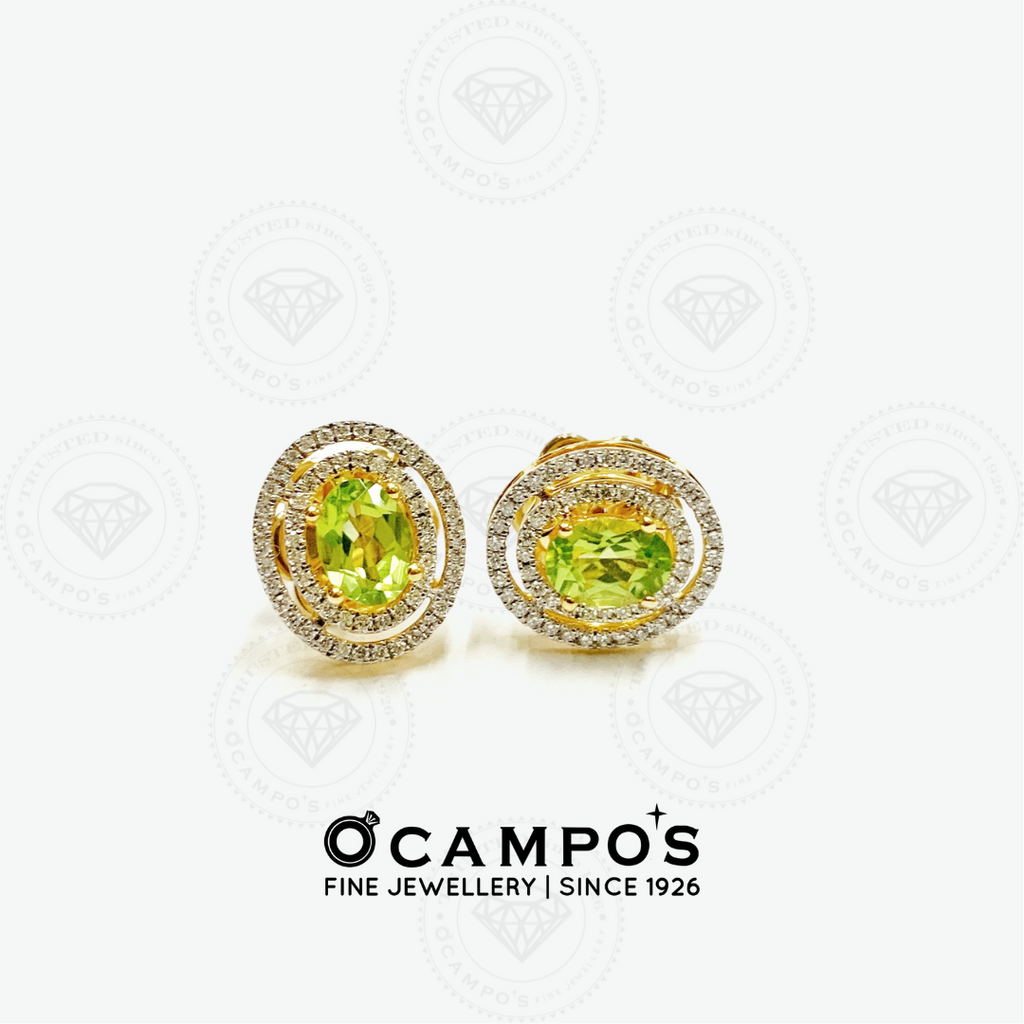 Peridot Celeste Earrings - Yellow Gold