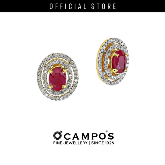 Ruby Celeste Earrings - Yellow Gold