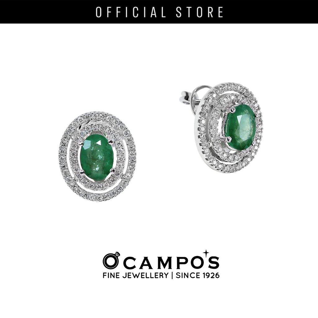 Emerald Celeste with Diamonds Earrings