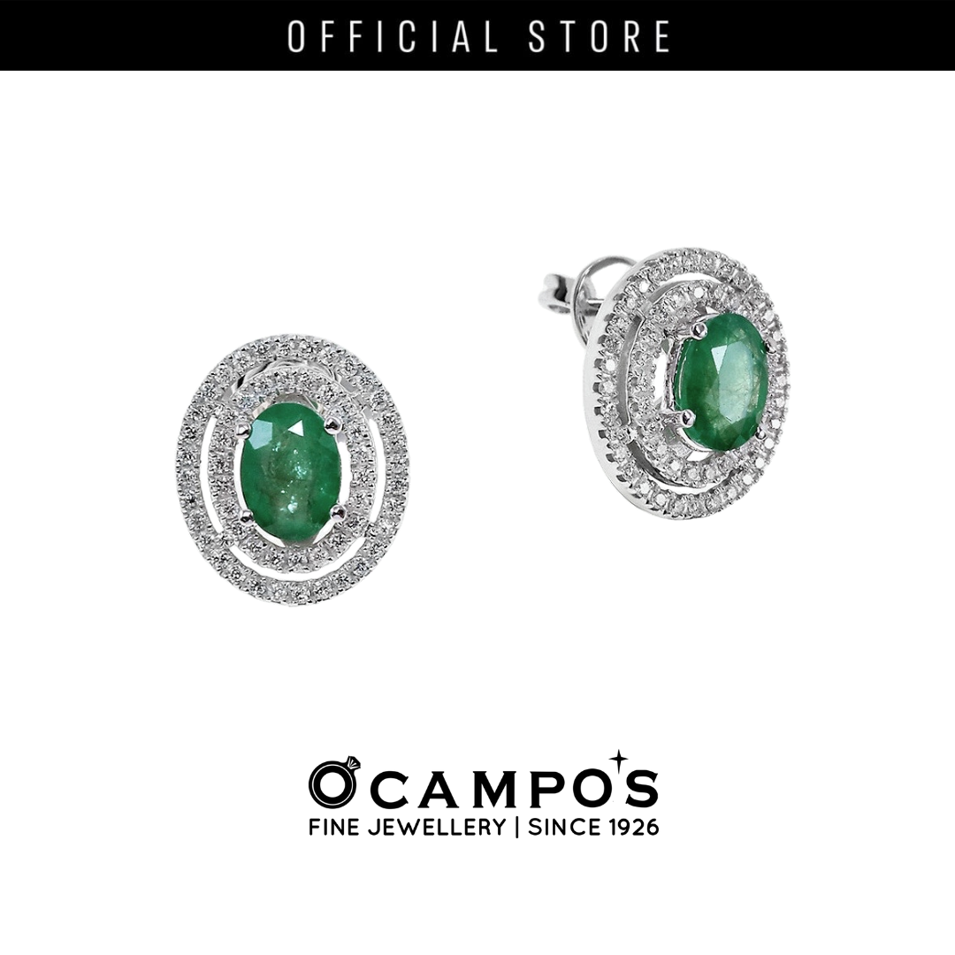 Emerald Celeste with Diamonds Earrings