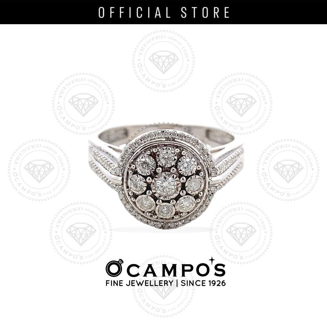 BELLE LADY'S RING 14KARAT WHITE GOLD