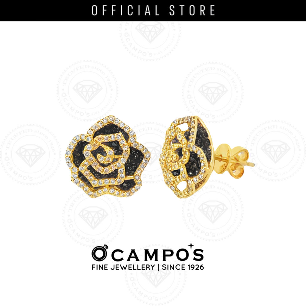 Rose Black Diamonds Earrings