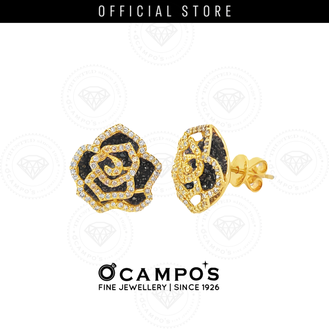 Rose Black Diamonds Earrings