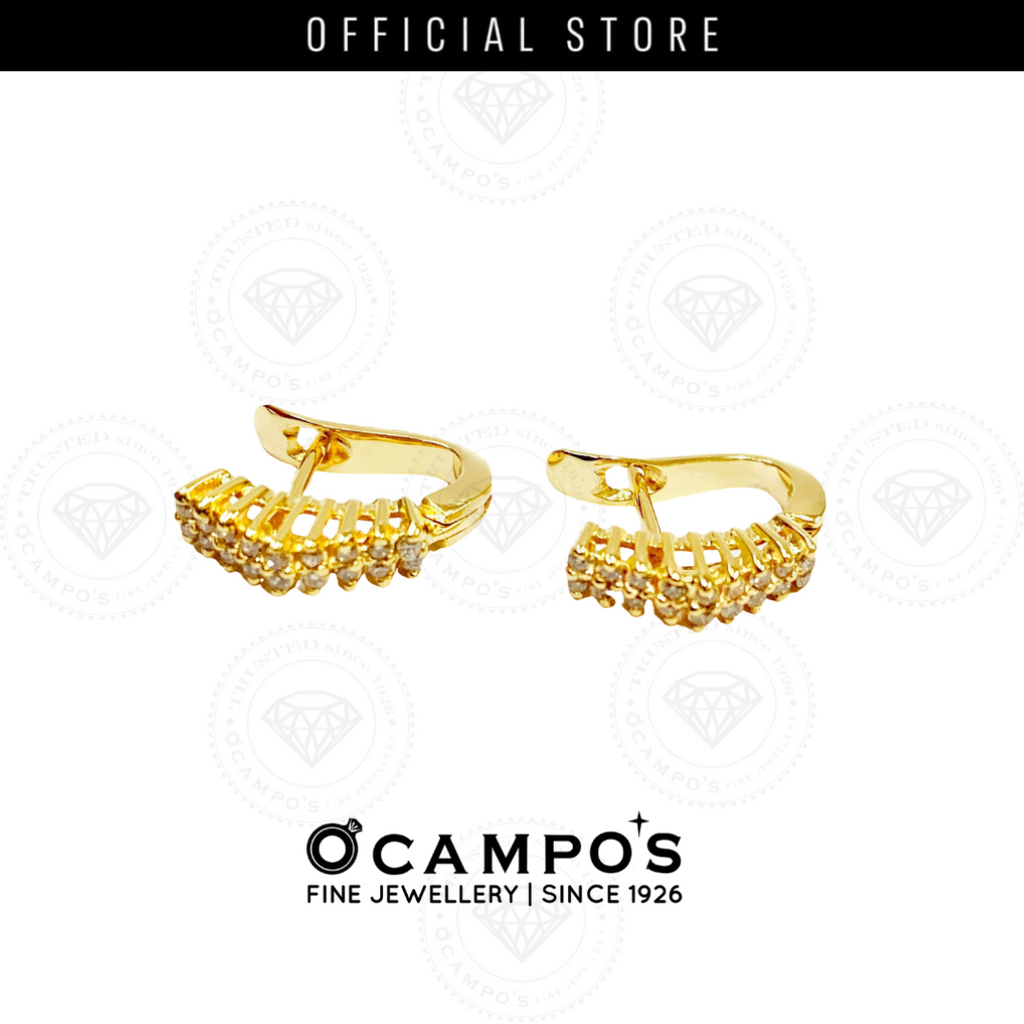 Cleo Pyramid Diamond Earrings - Yellow Gold