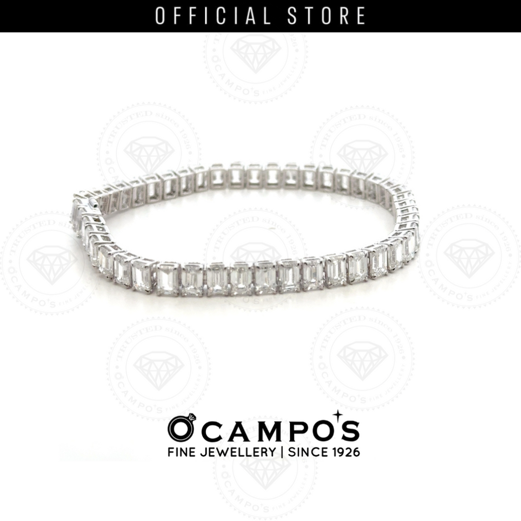 Ellisée Lab-grown Emerald cut Tennis Bracelet
