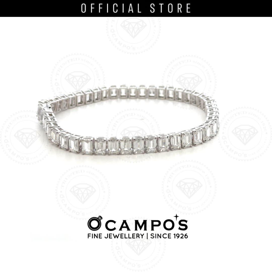 Ellisée Lab-grown Emerald cut Tennis Bracelet