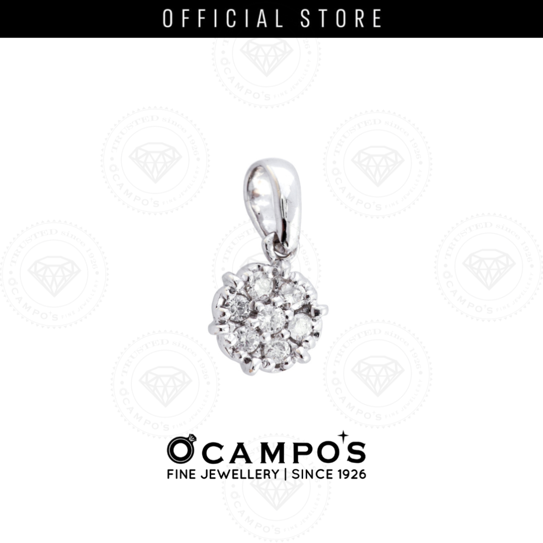 Rosa Diamond Pendant X1 - White Gold