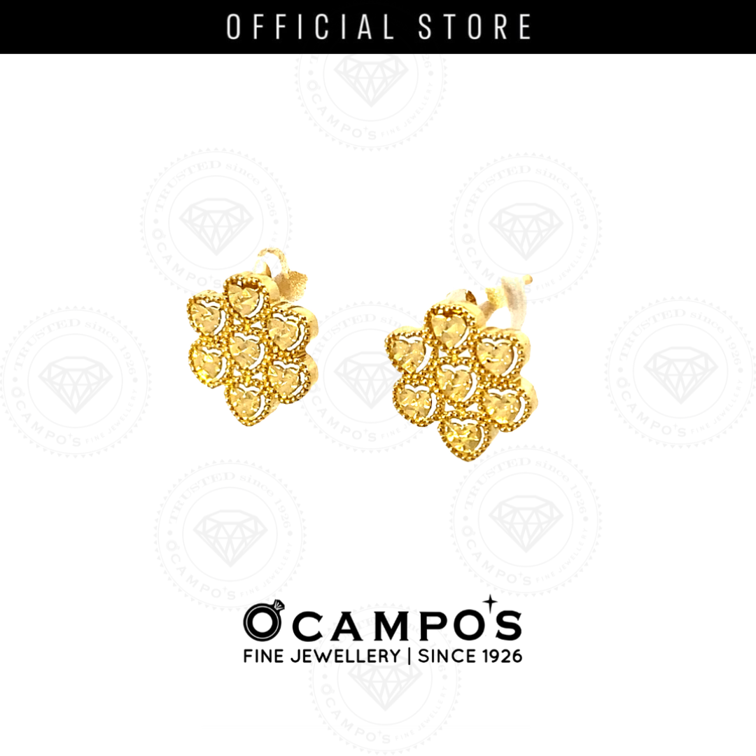 Celestine Flower Heart Diacut Earrings