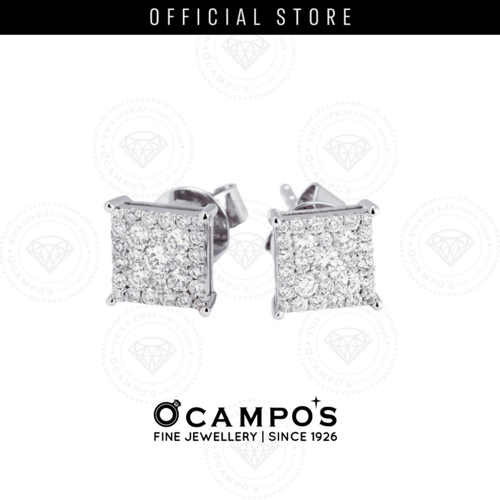 Duchess Illusion Diamond Earrings - White Gold