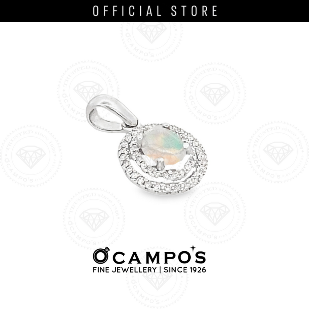 Levie Halo Opal Pendant