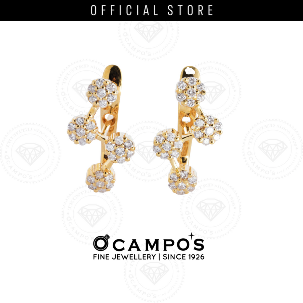 Azalea Diamond Earrings - Yellow Gold