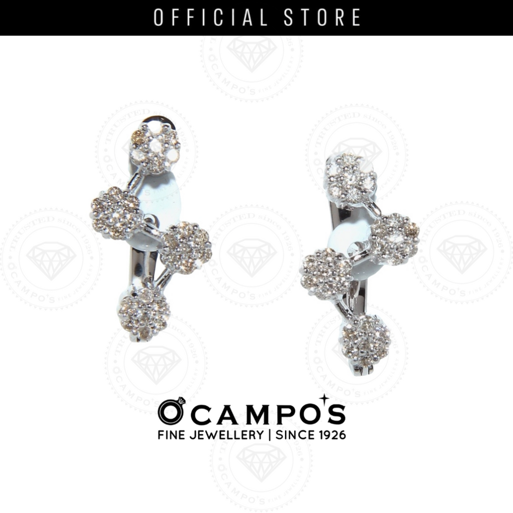 Azalea Diamond Earrings - White Gold
