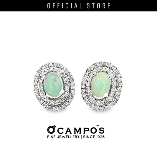 Levie Halo Opal Earrings
