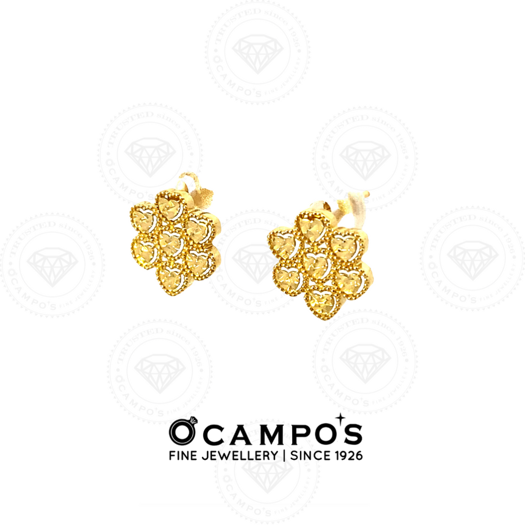 Celestine Flower Heart Diacut Earrings