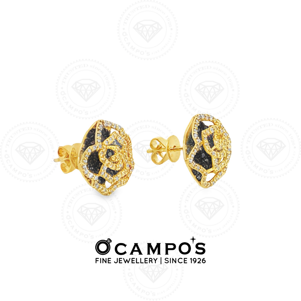 Rose Black Diamonds Earrings