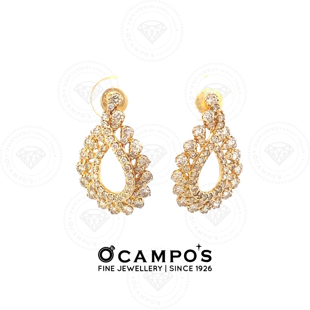 CARNATION YELLOW GOLD EARRINGS