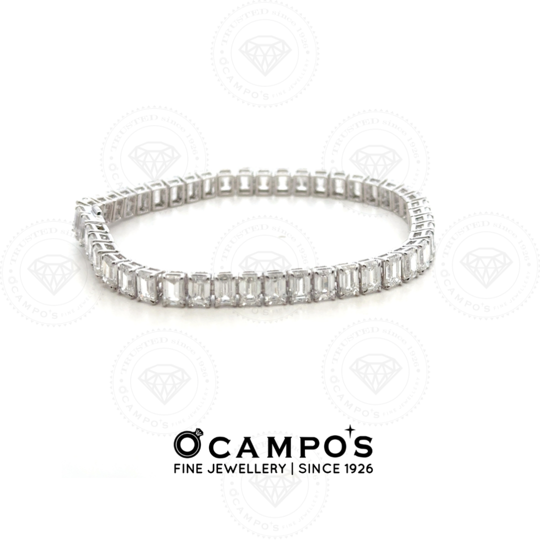 Ellisée Lab-grown Emerald cut Tennis Bracelet