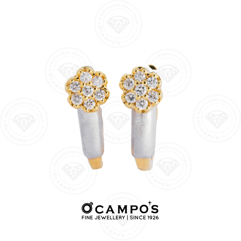 Dahlia Diamond Earrings- Yellow Gold