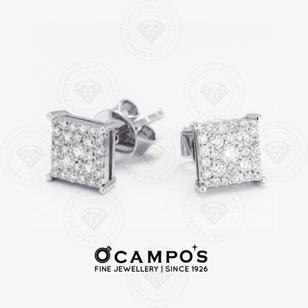 Duchess Illusion Diamond Earrings - White Gold