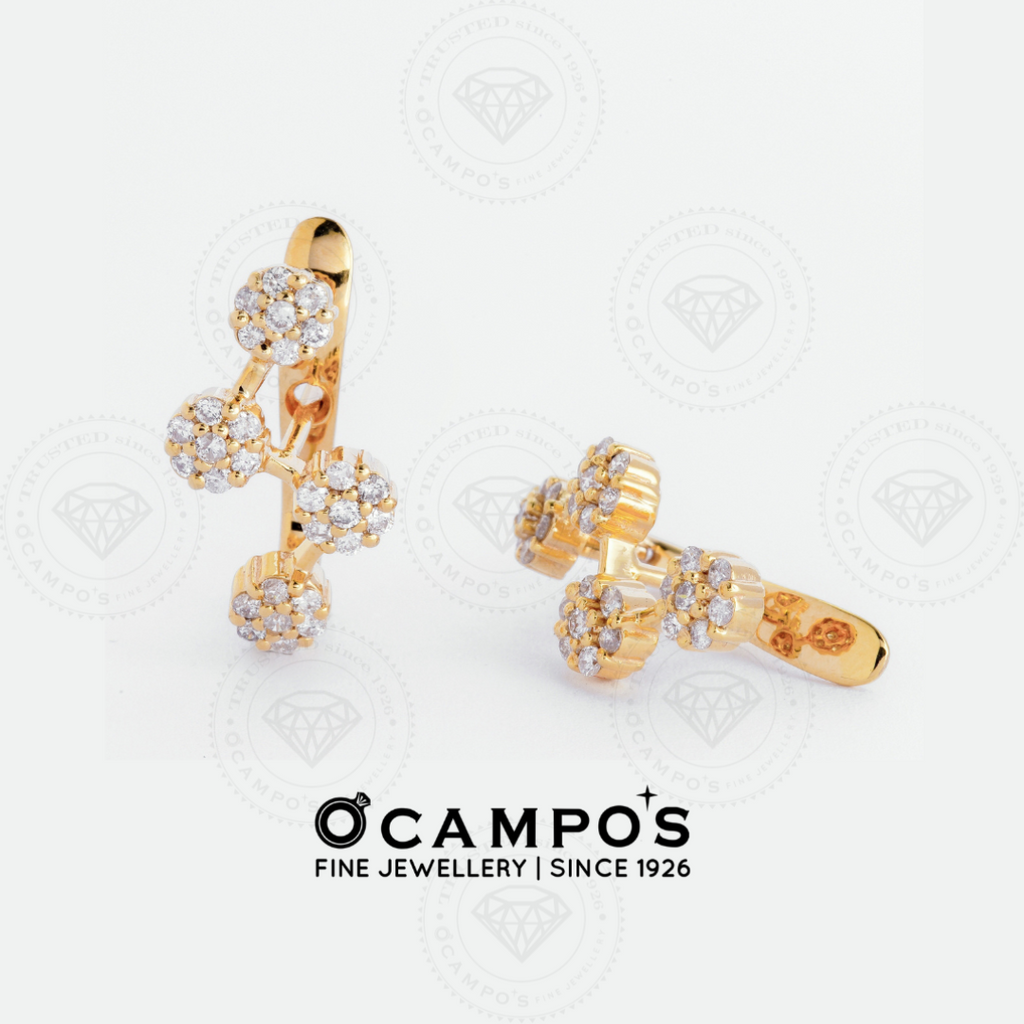 Azalea Diamond Earrings - Yellow Gold
