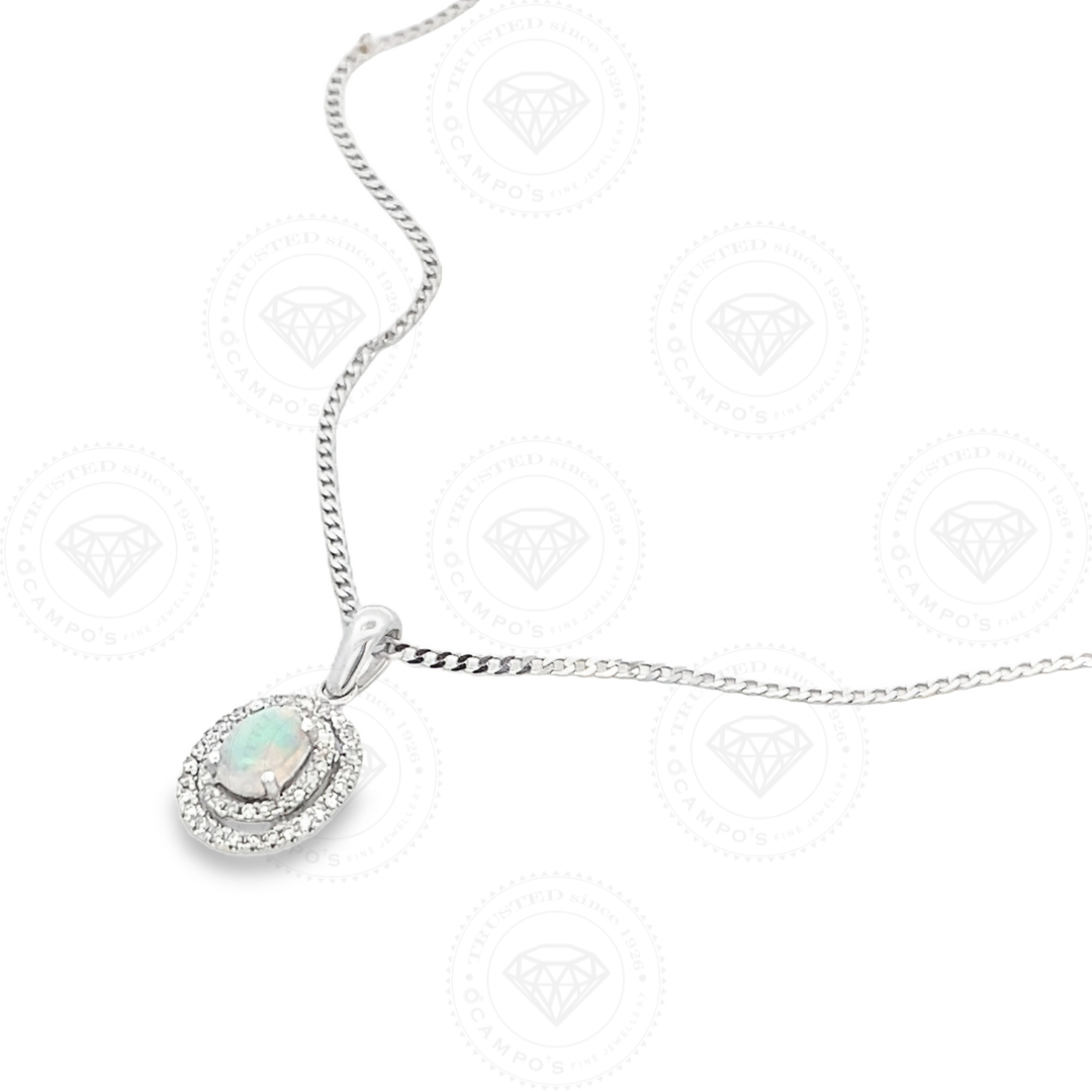Levie Halo Opal Pendant