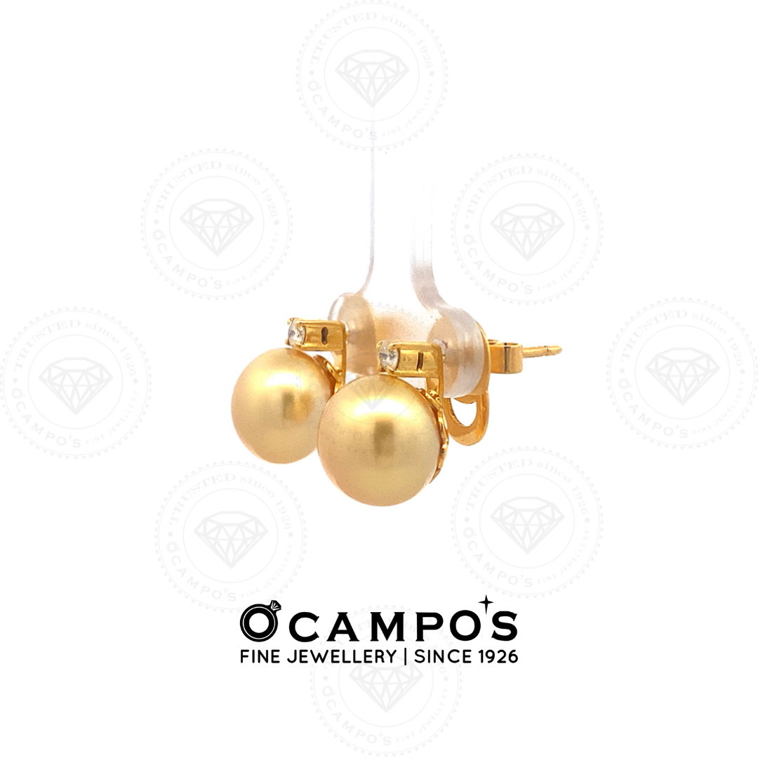 Clara Champagne South Sea Pearl Earrings