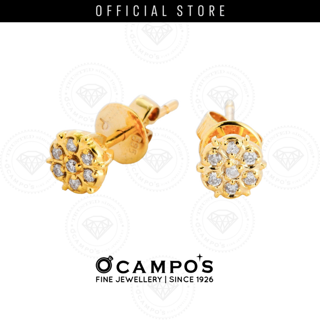 Rosa Diamond Earrings - Yellow Gold