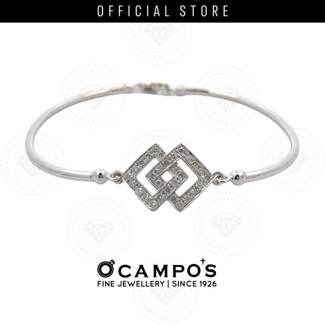 Audrey Diamond Bangle - White Gold