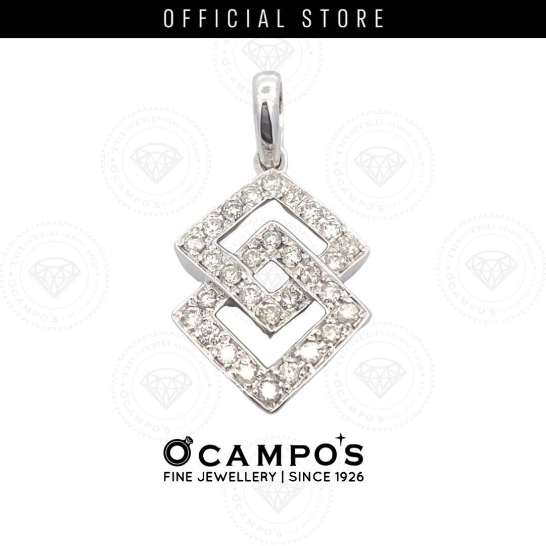 Audrey Diamond Pendant - White Gold