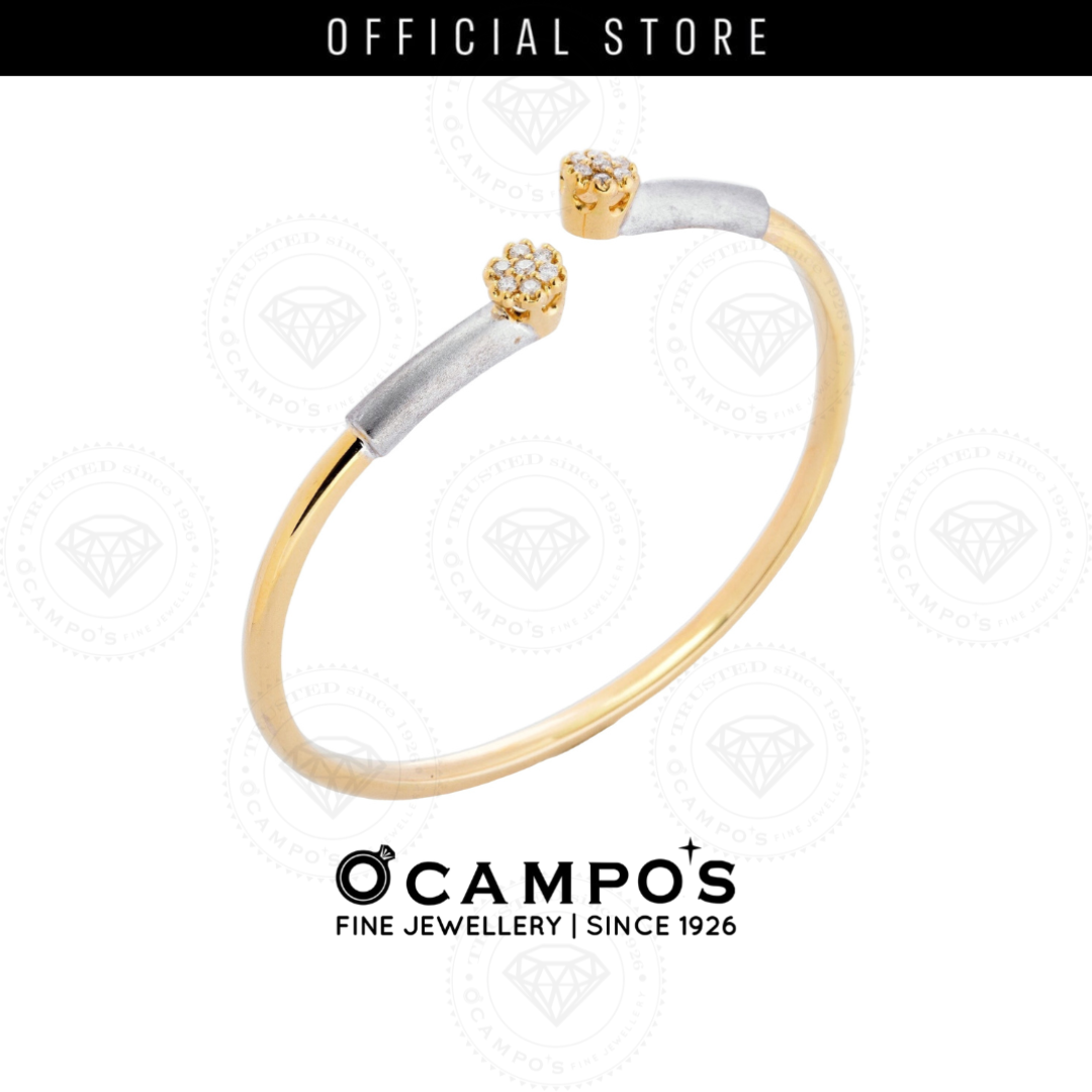 Dahlia Diamond Bangle - Yellow Gold