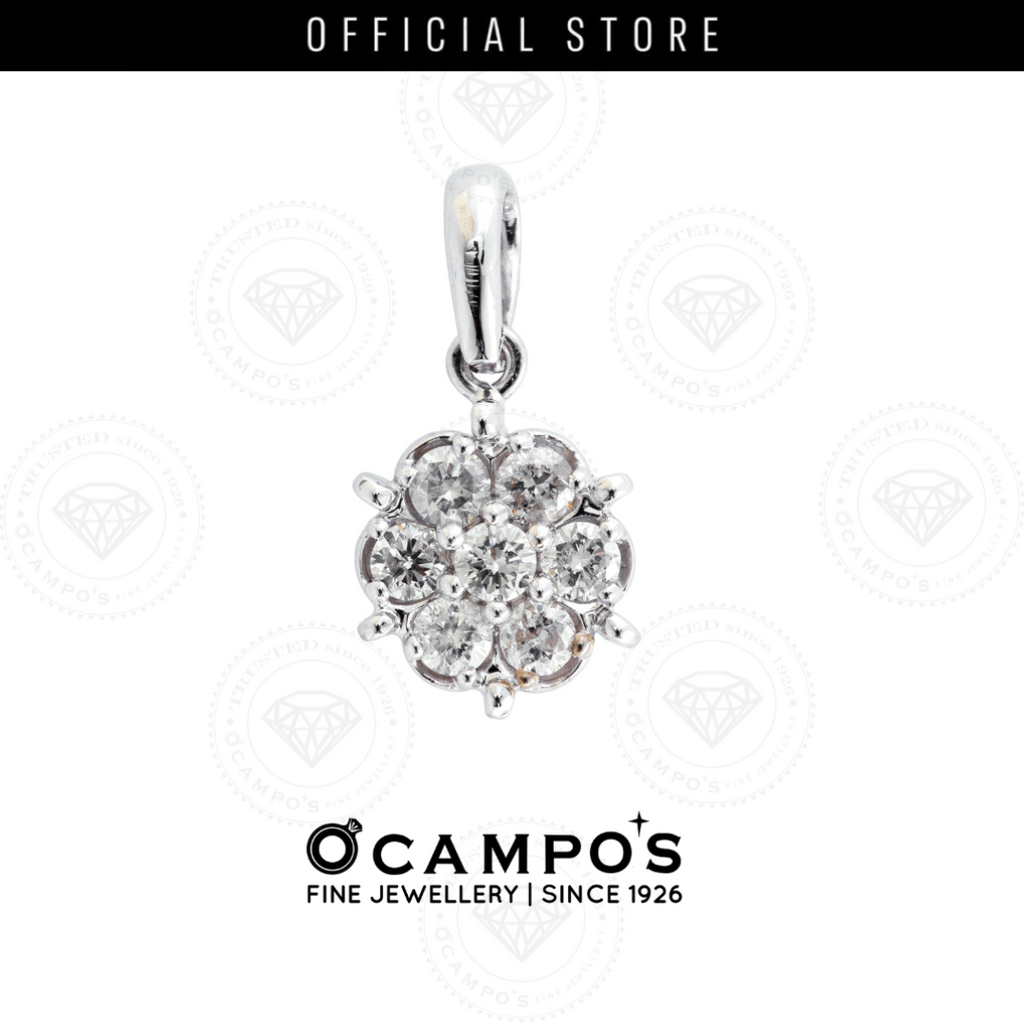 Rosa Diamond Pendant - White Gold