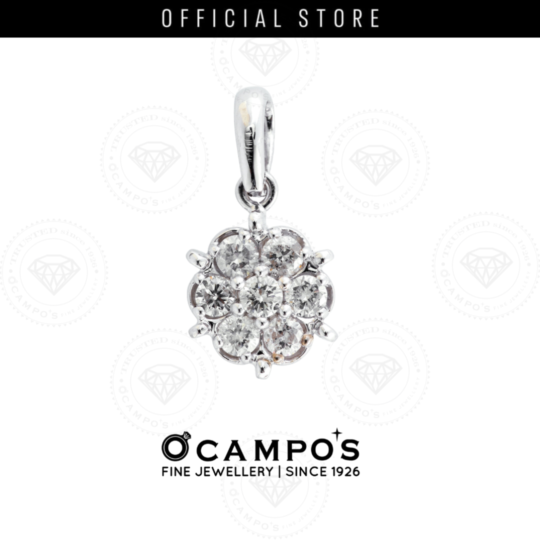 Rosa Diamond Pendant - White Gold