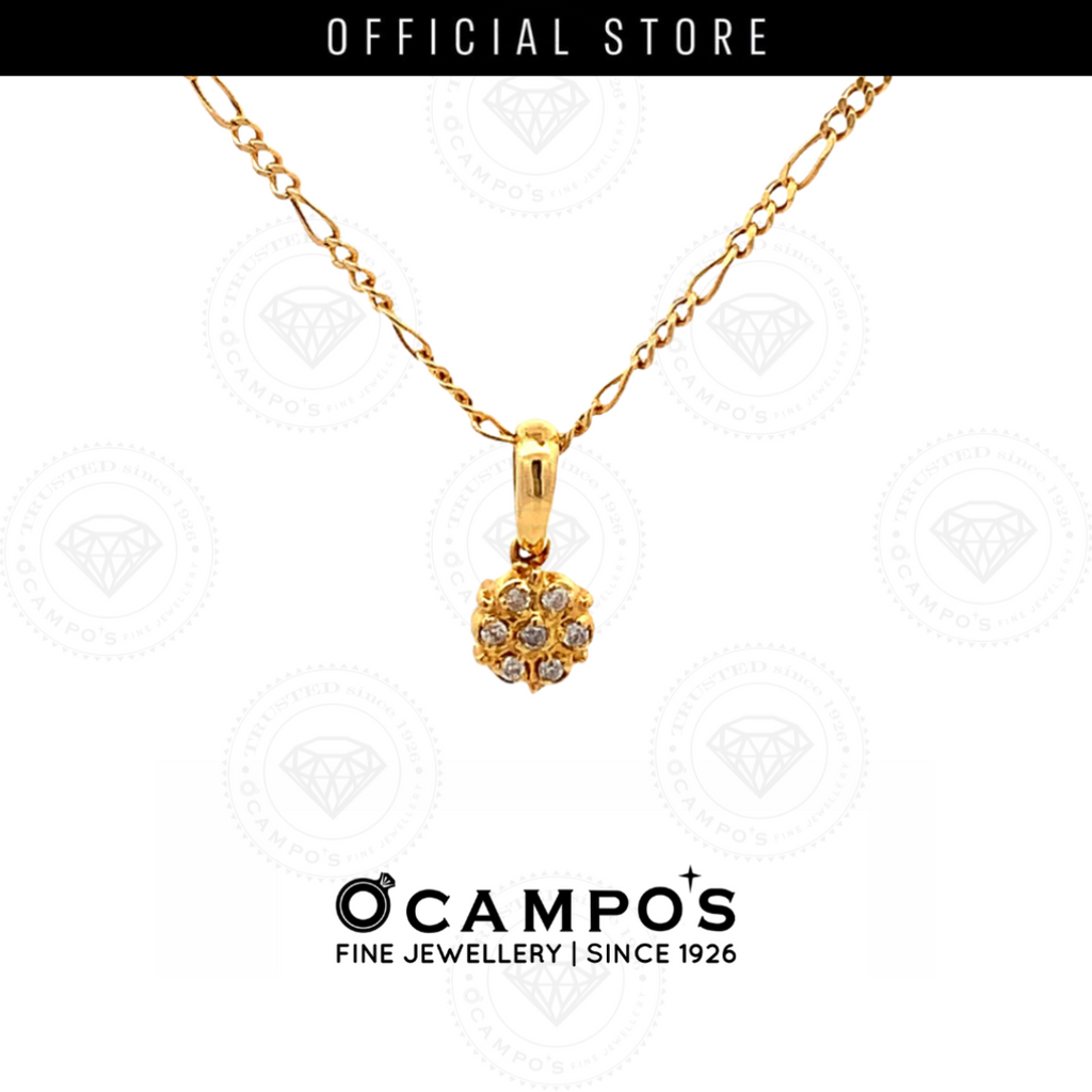Rosa Diamond Pendant X1 - Yellow Gold
