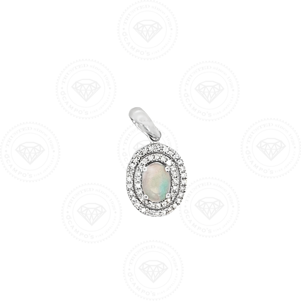 Levie Halo Opal Pendant