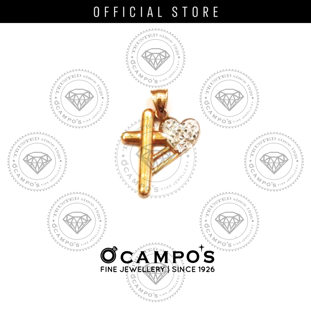 Emma Cross & Heart Pendant -Two Tone