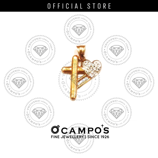 Emma Cross & Heart Pendant -Two Tone
