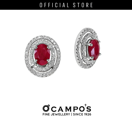 Ruby Celeste Earrings - White Gold
