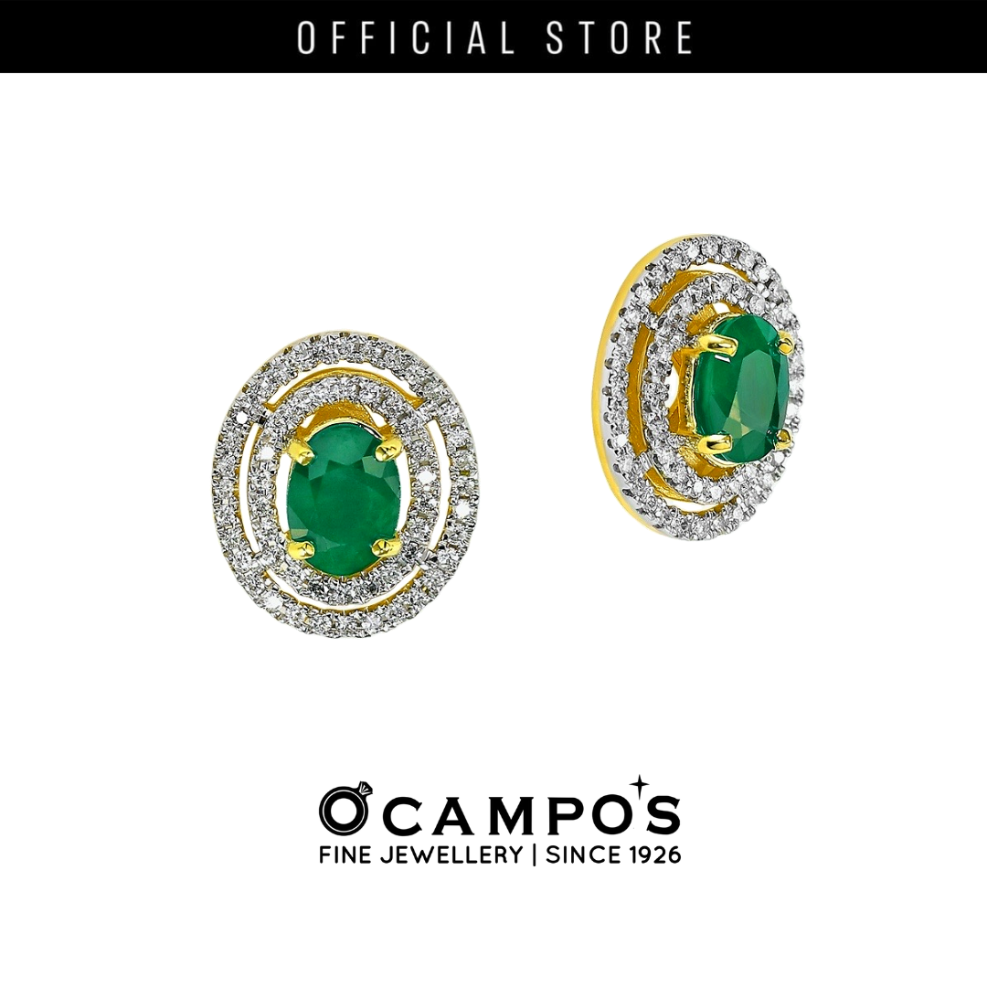 Emerald Celeste Earrings - Yellow Gold