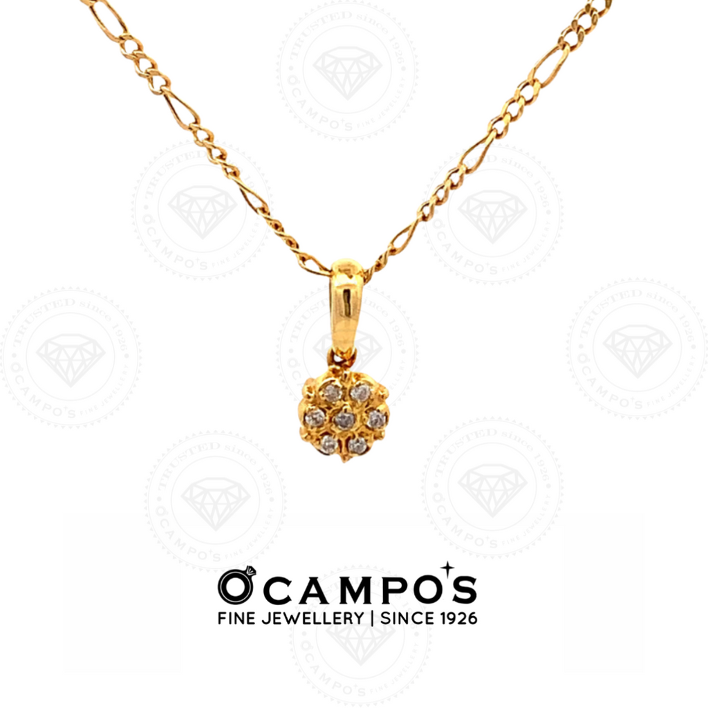Rosa Diamond Pendant X1 - Yellow Gold